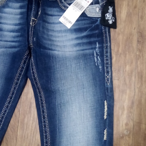 Rock Revival Jeans Women's Gwen Straight 28 Embellished NWT DEFECT - Picture 2 of 15